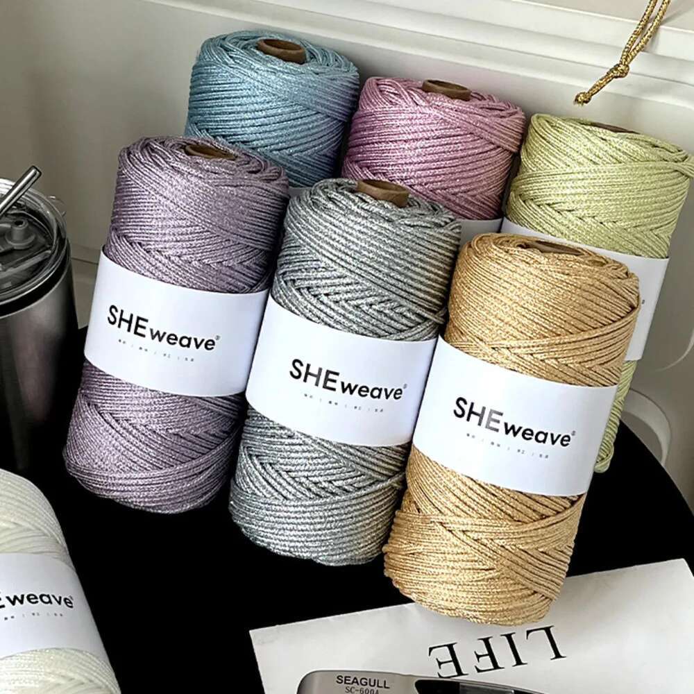 Macrame Cord Cotton - Złota błyszcząca 5,0 mm lekka lina