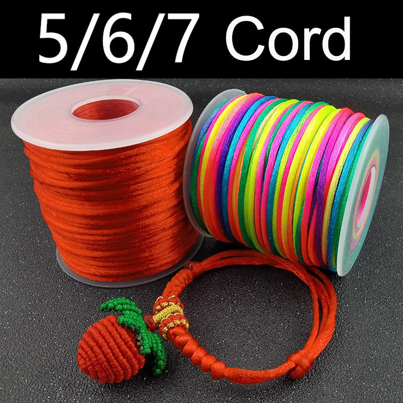 Macrame Cord Cotton - 2mm czerwona nylonowa lina pleciona na