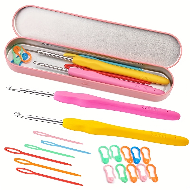 Crochet Hook Set - Zestaw szydełek z ergonomicznym, miękkim uchwytem,