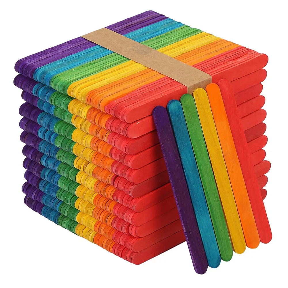 Art Craft Stick - 50 SZTUK Kolorowych Patyczków do Rękodzieła,