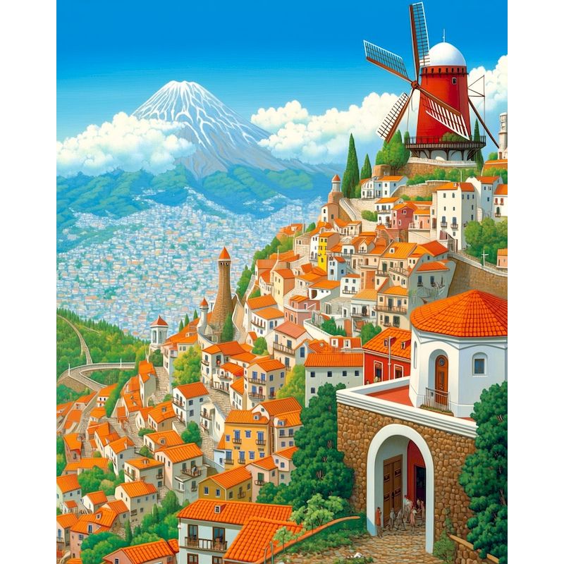 Art Craft Room Ideas - CHENISTORY Malowanie po Numerach Miasteczko na