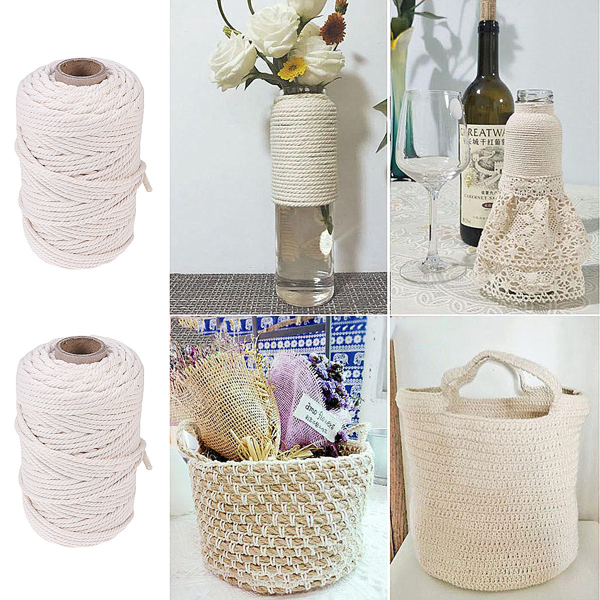 100M Naturalna bawełniana lina – Macrame Cord Cotton recenzja i cena