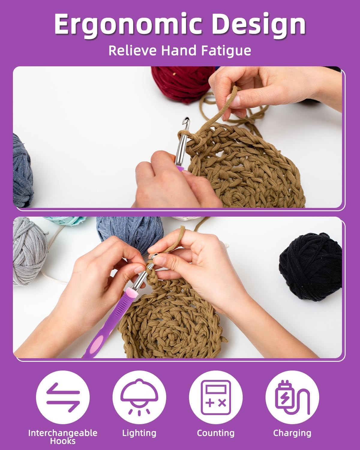Zestaw 24 szydełek z oświetlen – Crochet Hook Set recenzja i cena